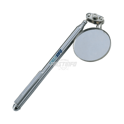 Extendable Telescopic 1-1/2" Inspection Round Mirror with Pocket Clip (Length:4"~17")