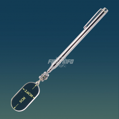 Telescopic Oval Inspection Mirror with Pocket Clip (5 Sections ; Length:195~545mm)