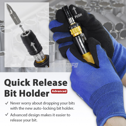 1/4" (6.35mm) Hex. Drive 0.05~0.6 N.m. Mini Adjustable Torque Screwdriver (with Quick Release Bit Holder)