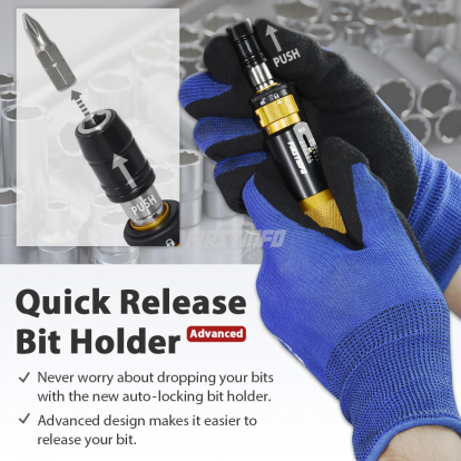 1/4" (6.35mm) Hex. Drive  0.5~6 in-lbs Mini Adjustable Torque Screwdriver (with Quick Release Bit Holder)