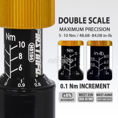 H5184 1/4"  5~10 N.m. / 48.68~84.08 in-lbs Adjustable Torque Screwdriver