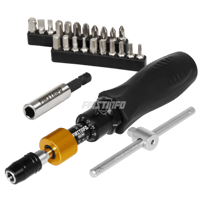 H5184Y1 1/4"  5~10 N.m. / 48.68~84.08 in-lbs Adjustable Torque Screwdriver with 21 Pieces Bits Kit