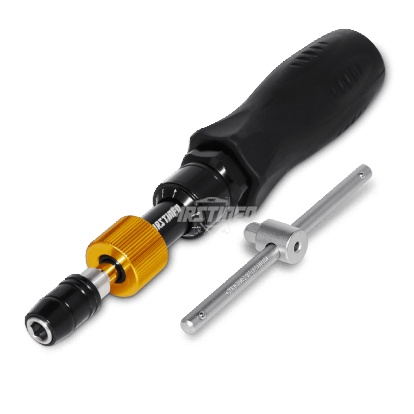 1/4" (6.35mm) Hex. Drive 10~50 in-lbs Adjustable Torque Screwdriver (with T-Handle & Quick Release Bit Holder)