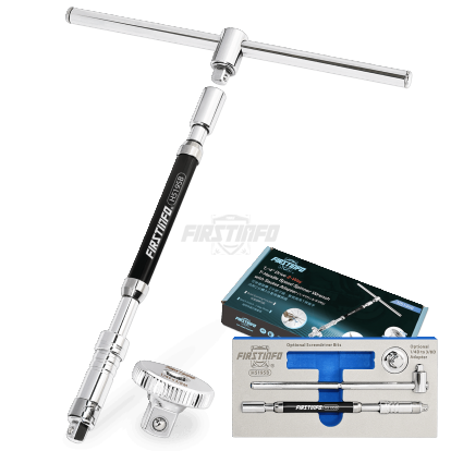 1/4" Drive Adjustable 2-Way T-Handle Spinner Wrench for Bits and Sockets