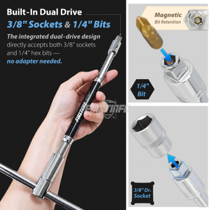 H5196C 3/8 Inch Drive Adjustable 2-Way Speed T-Handle Spinner Wrench H5196C 3/8 Inch Drive Adjustable 2-Way Speed T-Handle Spinner Wrench