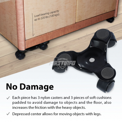 Pair of 3-Wheel Furniture Moving (30mm)