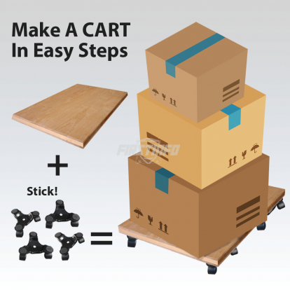 Pair of 3-Wheel Furniture Moving (30mm)