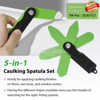 5-in-1 Folding Silicone Caulk Scraper Spatula