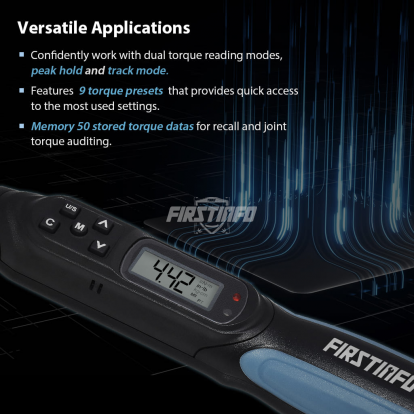 0.44-4.42 in-lbs. / 5-50 cN-m / 0.51-5.1 kg-cm Digital Torque Screwdriver, Dual Direction