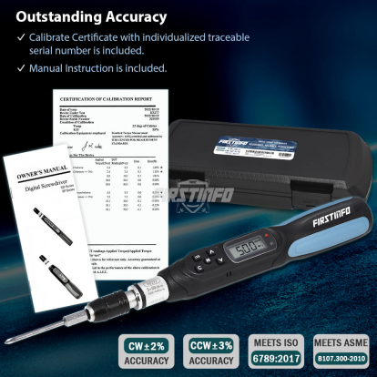 0.44-4.42 in-lbs. / 5-50 cN-m / 0.51-5.1 kg-cm Digital Torque Screwdriver, Dual Direction