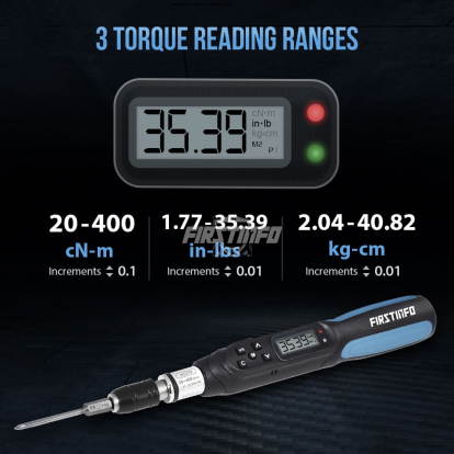 1.77-35.39 in-lbs. / 20-400 cN-m / 2.04-40.82 kg-cm Digital Torque Screwdriver, Dual Direction