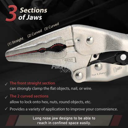 7-Inch Grip Original Locking Plier, Long Nose Jaw Automatic Locking Plier