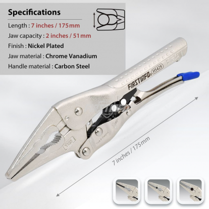 7-Inch Grip Original Locking Plier, Long Nose Jaw Automatic Locking Plier