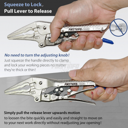 7-Inch Grip Original Locking Plier, Long Nose Jaw Automatic Locking Plier