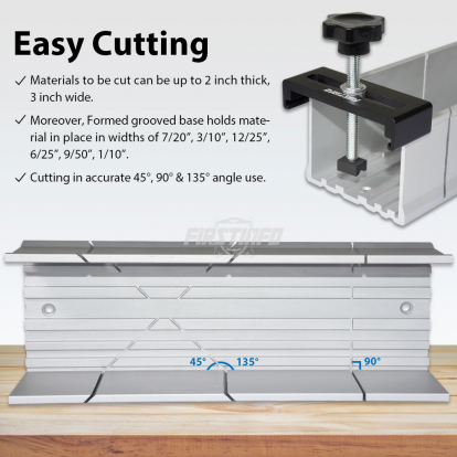 Aluminum Miter Box 2" x 3" with Fix Screw for Hand / Manual Saw