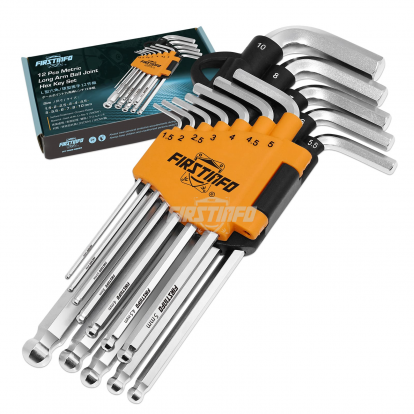 Hex Key Set Long Arm Ball End Hex Wrench Set, Metric T Handle Allen Wrench Set,12-Piece