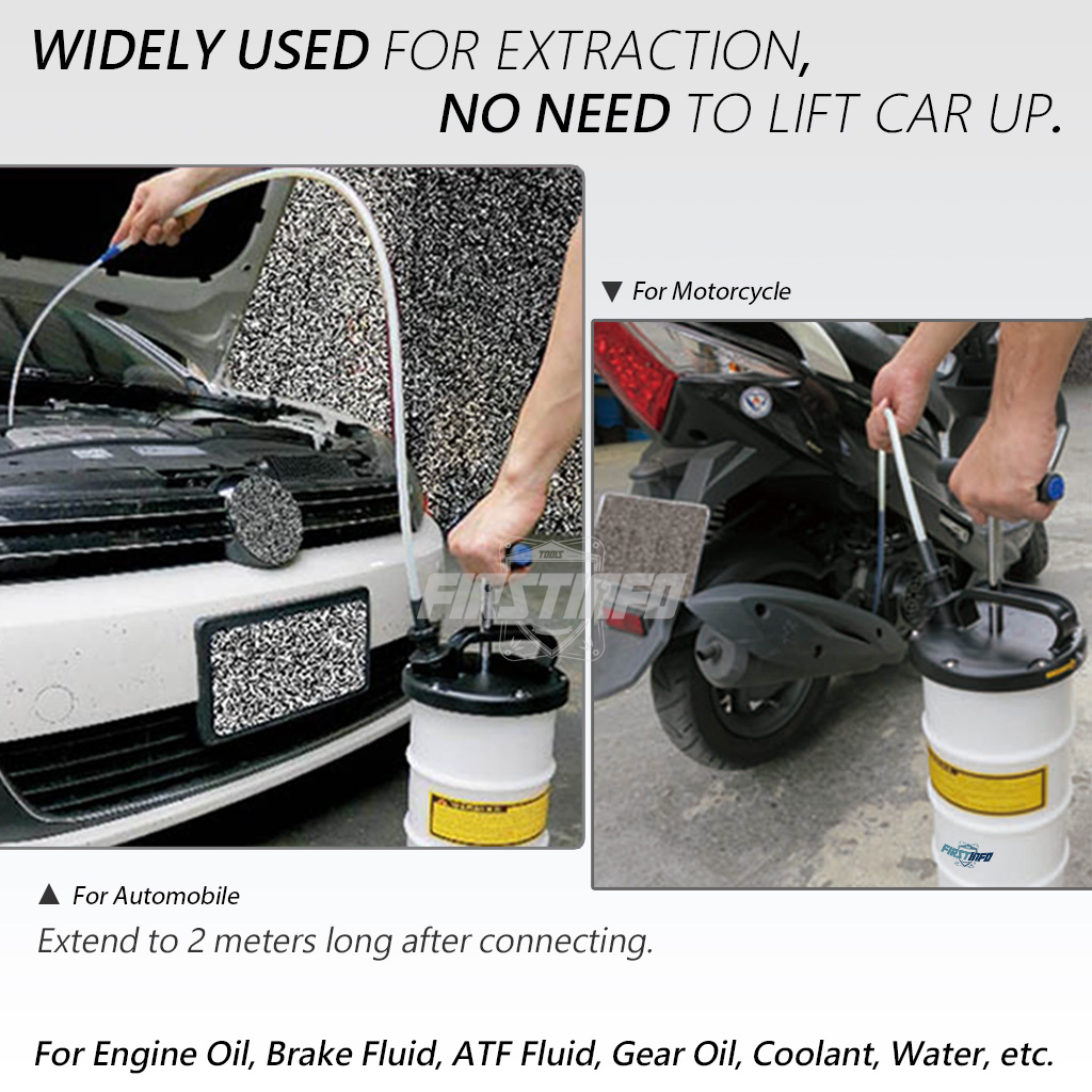 A1105H 9.5L Manual Oil & Fluid Extractor with Brake Bleeder Hose
