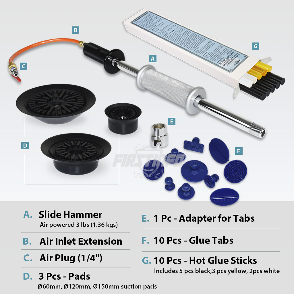 Pneumatic Auto Body Dent Puller/Air Suction Vacuum Slide Hammer