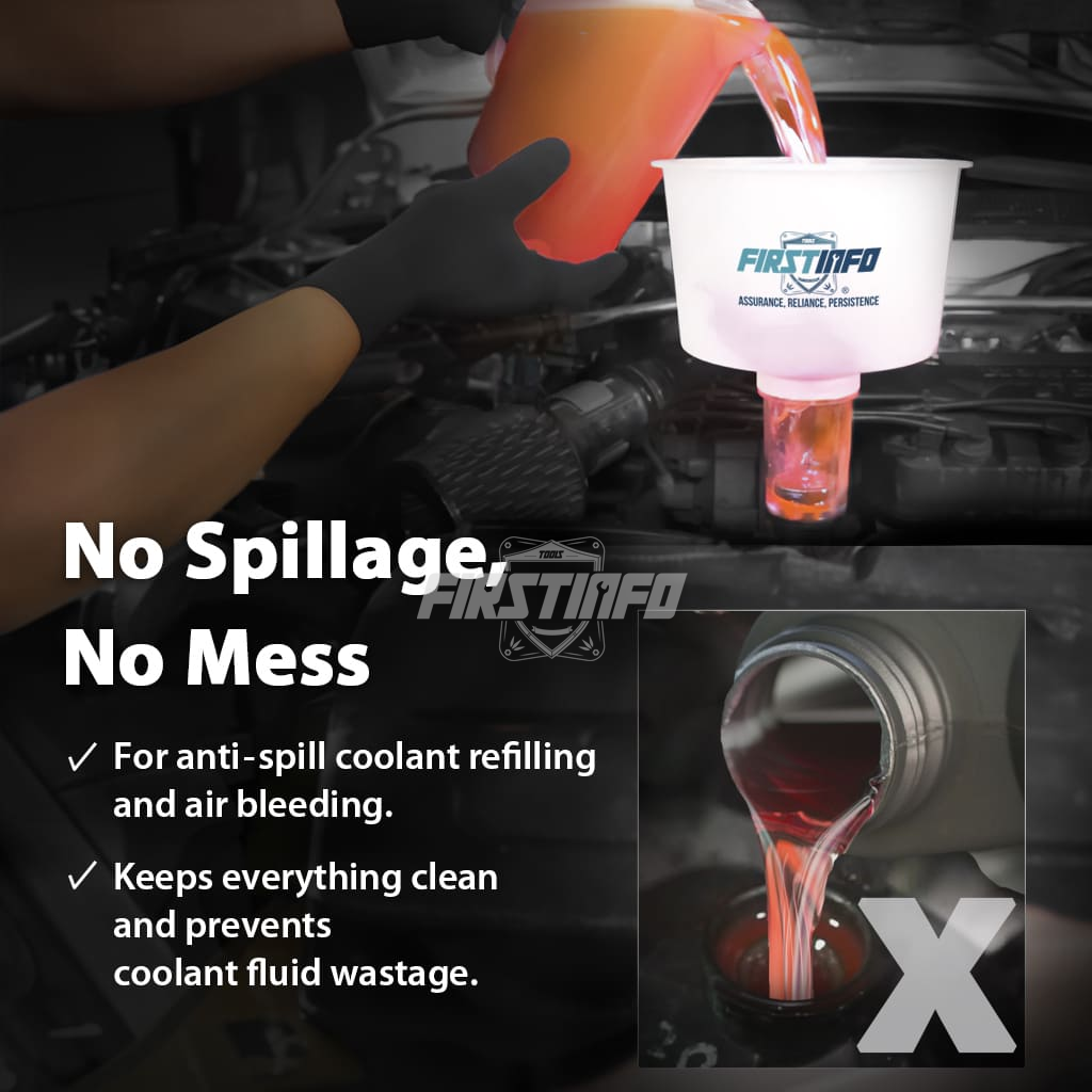 No-Spill Coolant Funnel Kit Coolant Refilling Funnel Set